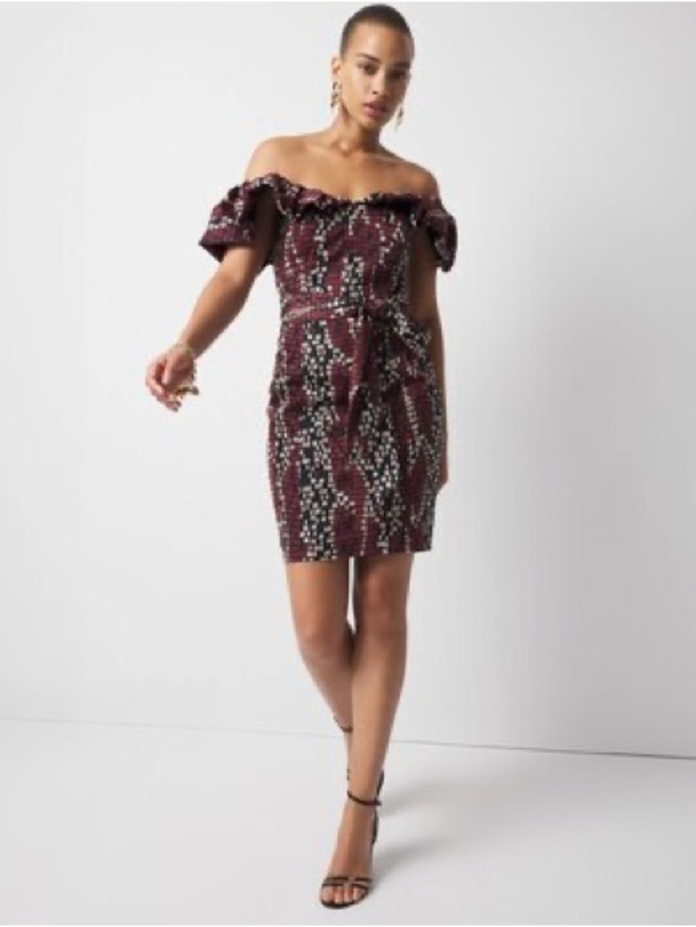 White House Black Market Off-The-Shoulder Poplin Mini Dress Sz.8 NWT - Picture 2 of 7